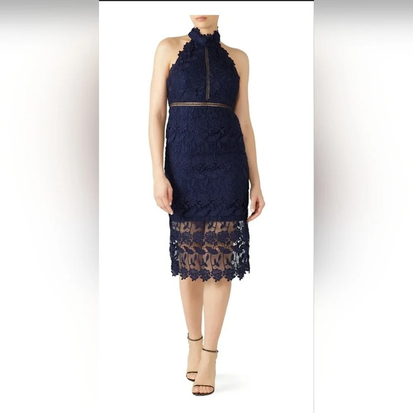 Bardot Navy Noni Halter Dress - Picture 1 of 15